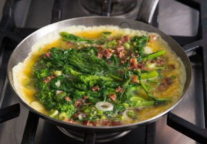 cooking-broccoli-rabe-omelette-bacon-cheddar-andyboy