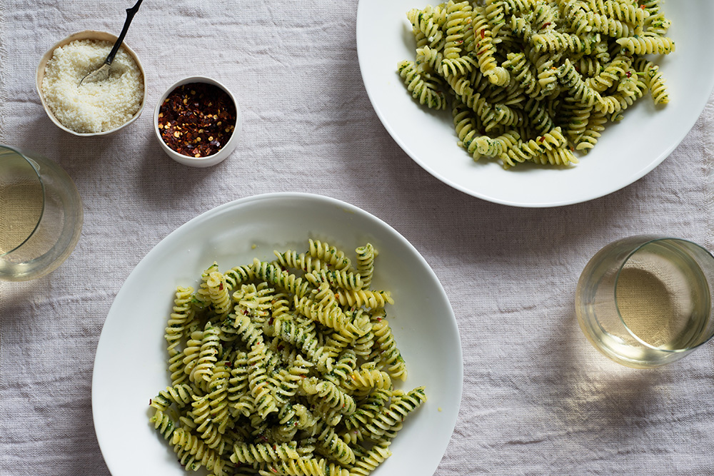 Pasta with Broccoli Rabe Pesto and Pecorino