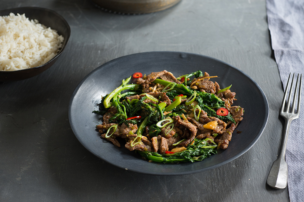 Beef and Broccoli Rabe Quick-Fry