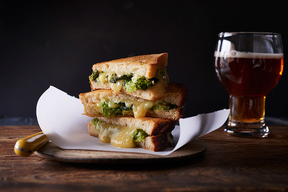 Braised Broccoli Rabe Grilled Cheese