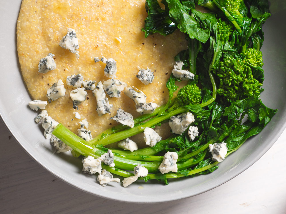 Polenta and Broccoli Rabe with Blue Cheese