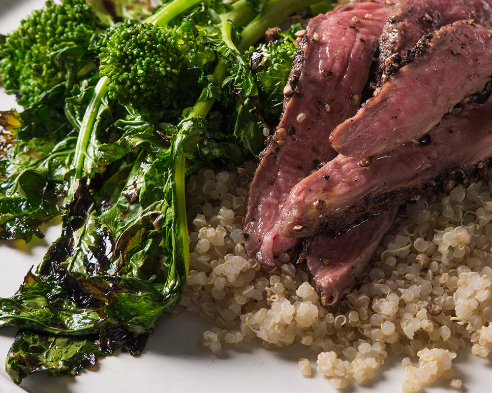 Broccoli Rabe and Peppercorn Steak Salad