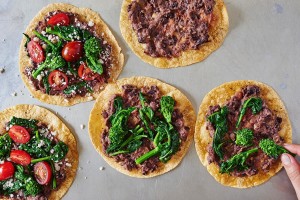 preparing-tortillas-pizzas-broccoli-rabe