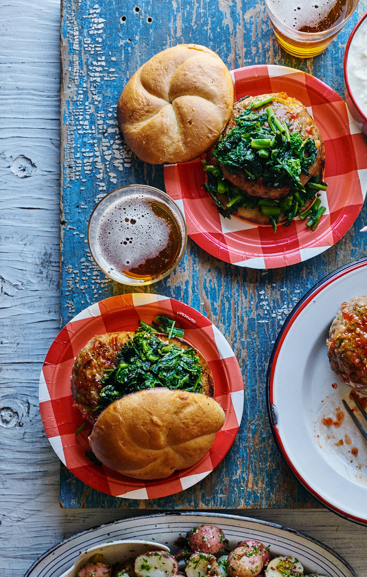 Broccoli Rabe Chicken Burger