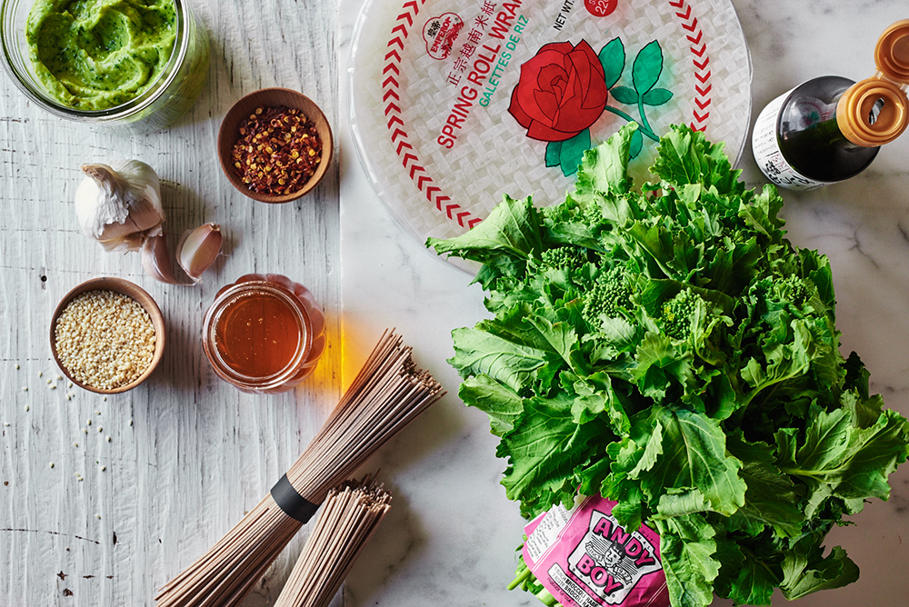 Broccoli Rabe Sesame Spring Rolls