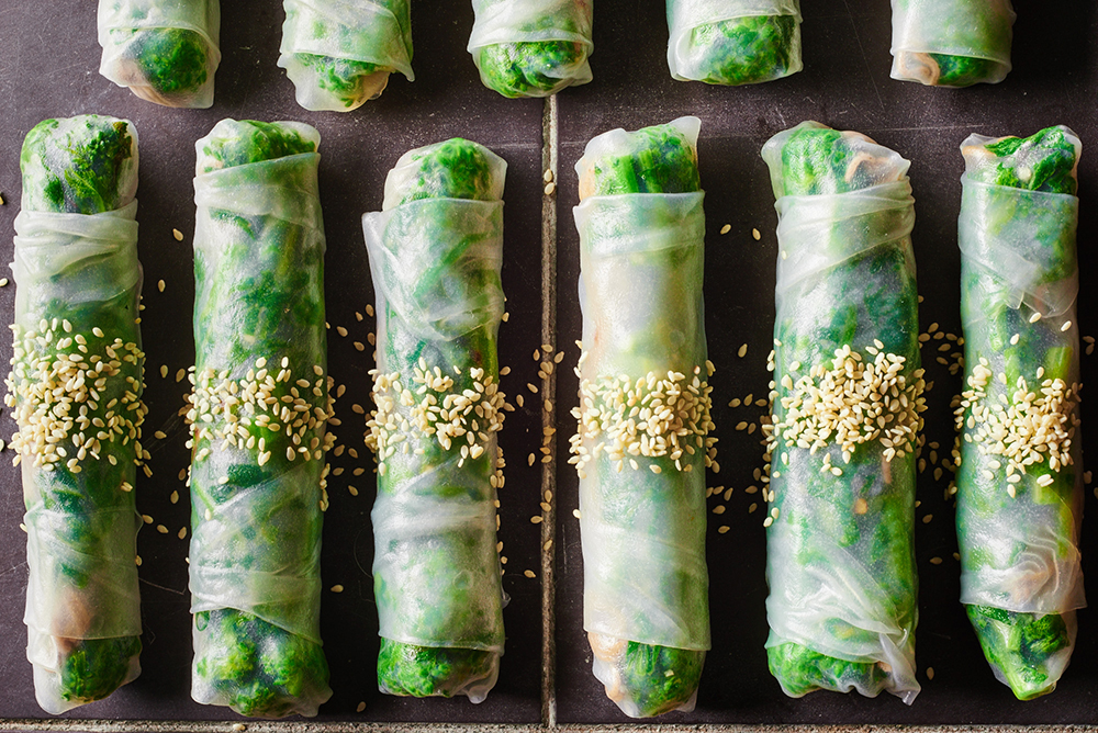 Broccoli Rabe Spring Rolls Platter