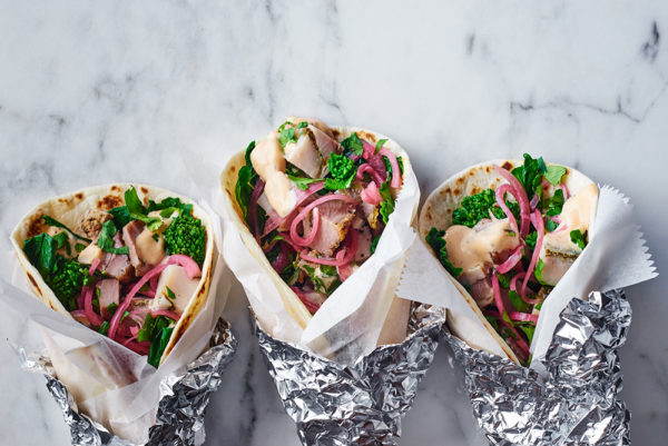 broccoli-rabe-tacos-porchetta-pickled-onion-chipotle-mustard-andy-boy