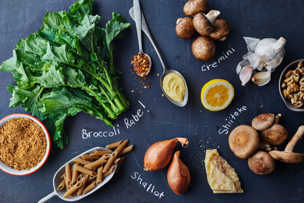 ingredients-broccoli-rabe-shiitake-penne-pasta-andy-boy