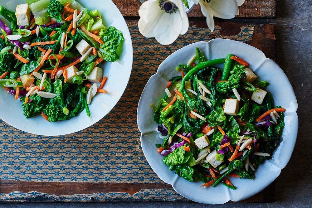 Chinese Tofu Chop Salad with Broccoli Rabe