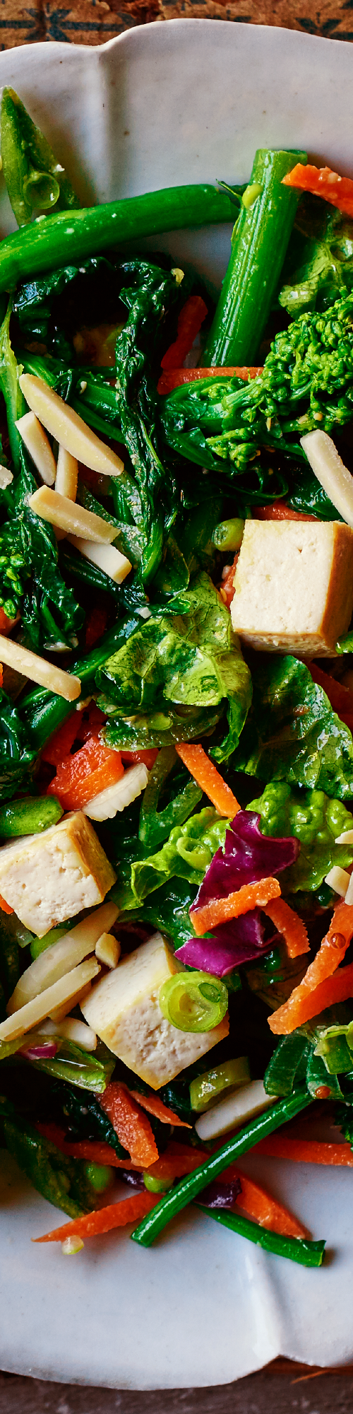 Tofu Chop Salad with Broccoli Rabe