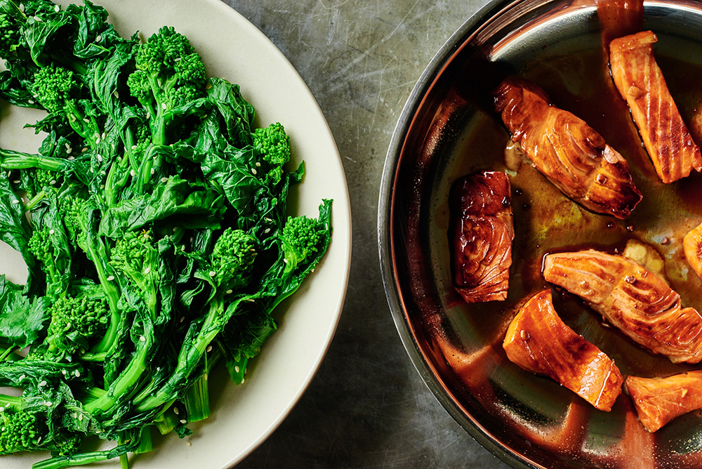 Broccoli Rabe and Salmon