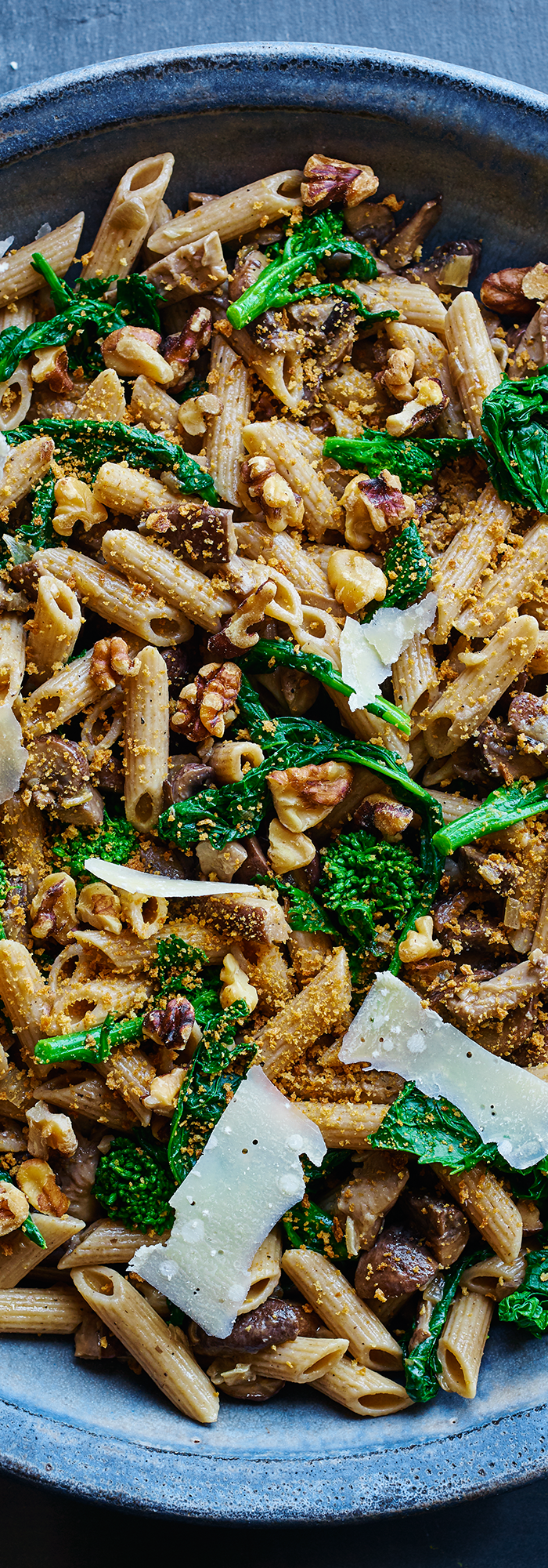 Penne Pasta with Broccoli Rabe and Mushrooms