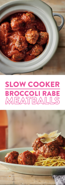 Slow Cooker Meatballs with Broccoli Rabe - Andy Boy