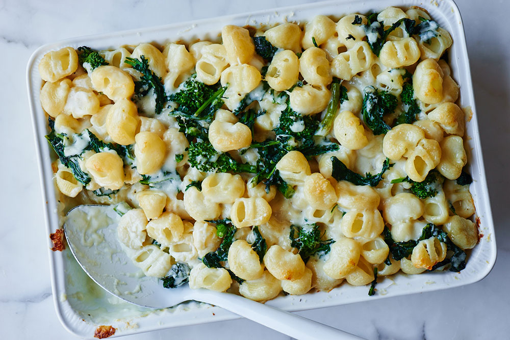 Creamy Mac and Cheese with Broccoli Rabe