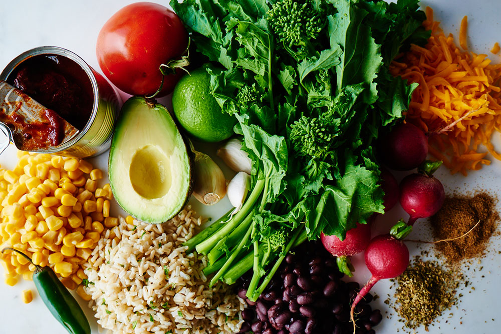 Broccoli Rabe Burrito Bowls with Brown Rice