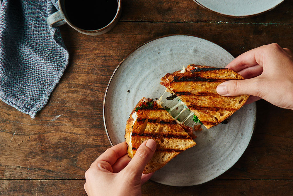 Charred Broccoli Rabe and Prosciutto Panini