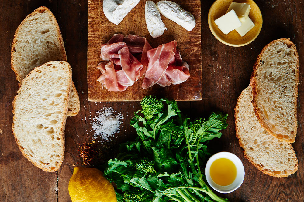 Broccoli Rabe Panini with Proscuitto