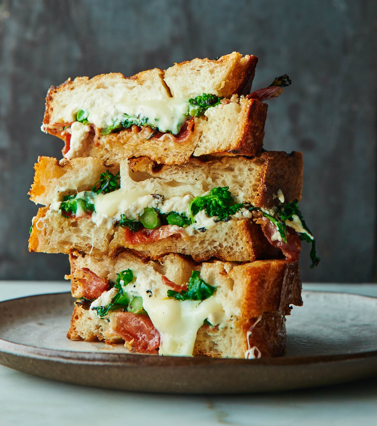 Broccoli Rabe Panini with Proscuitto and Burrata
