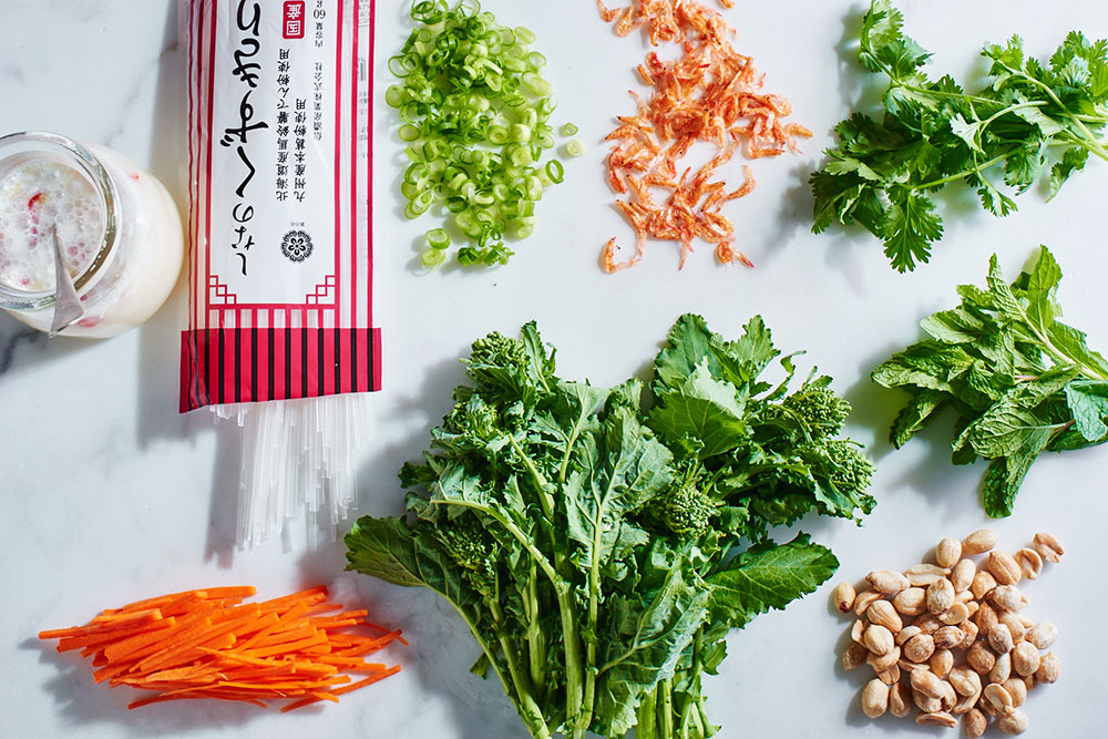 Broccoli Rabe Rice Noodle Salad