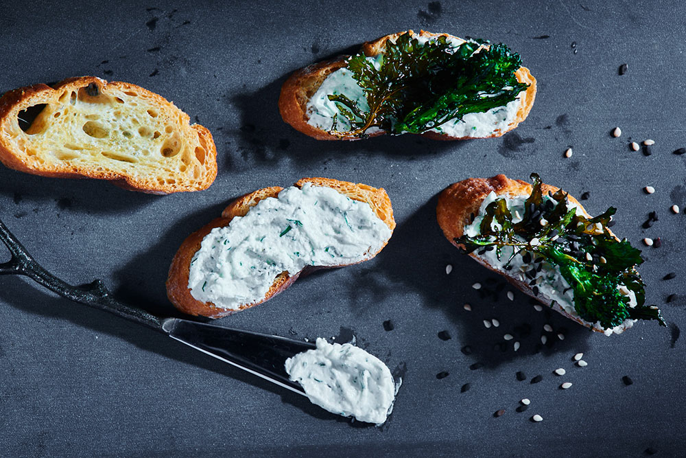 Broccoli Rabe Sesame Crostini