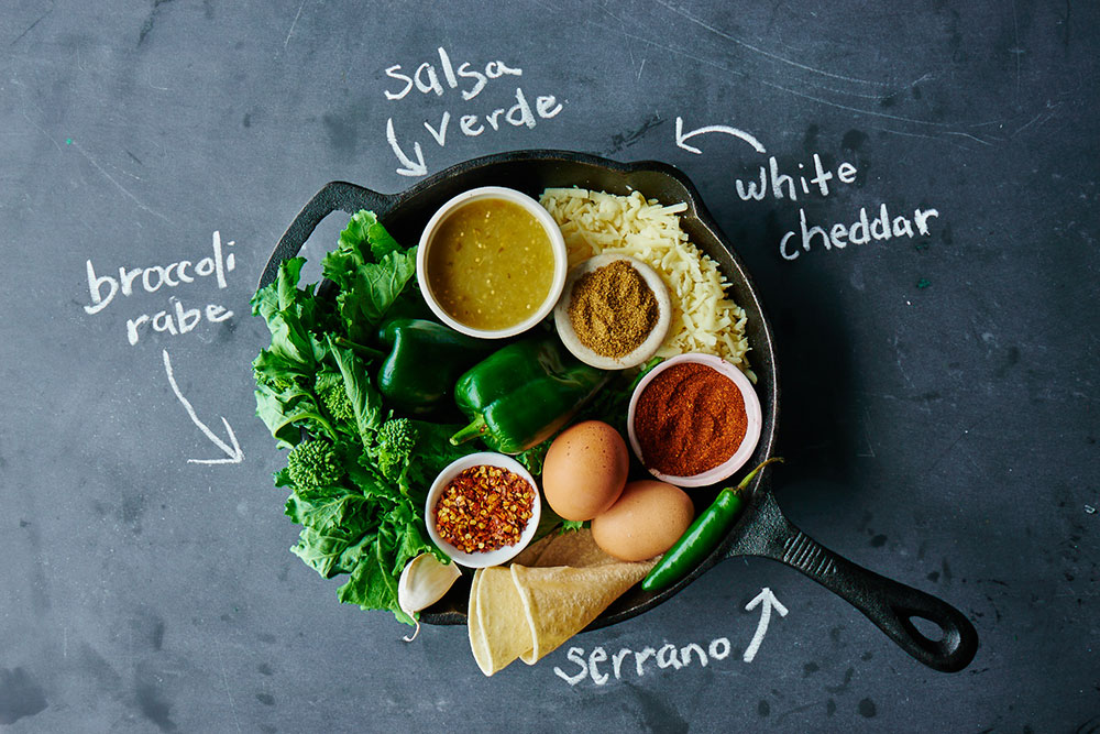 Broccoli Rabe Mexican Skillet Breakfast