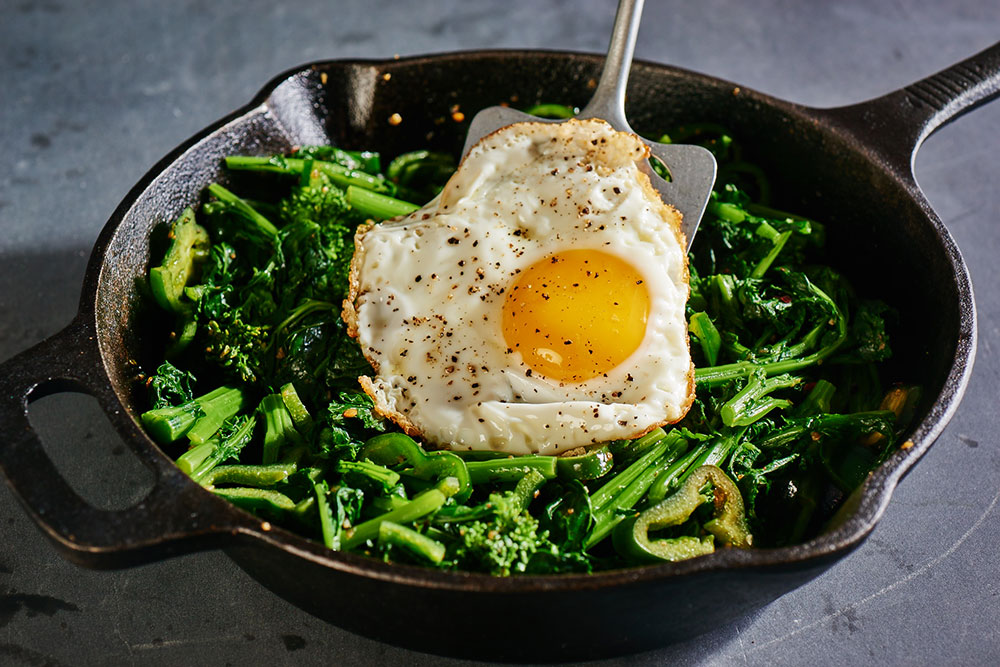 Broccoli Rabe Mexican Skillet Breakfast