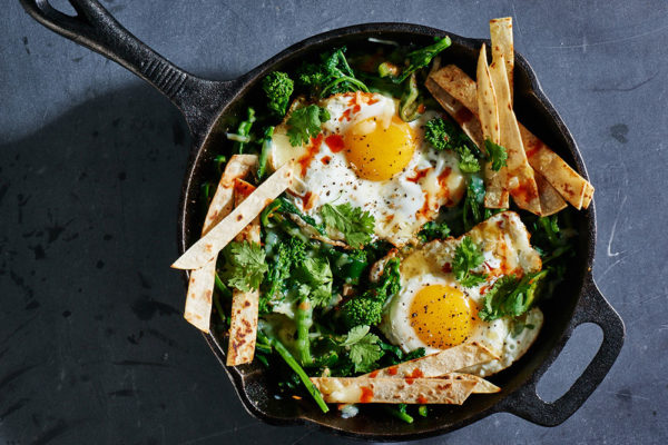 mexican-breakfast-skillet-broccoli-rabe