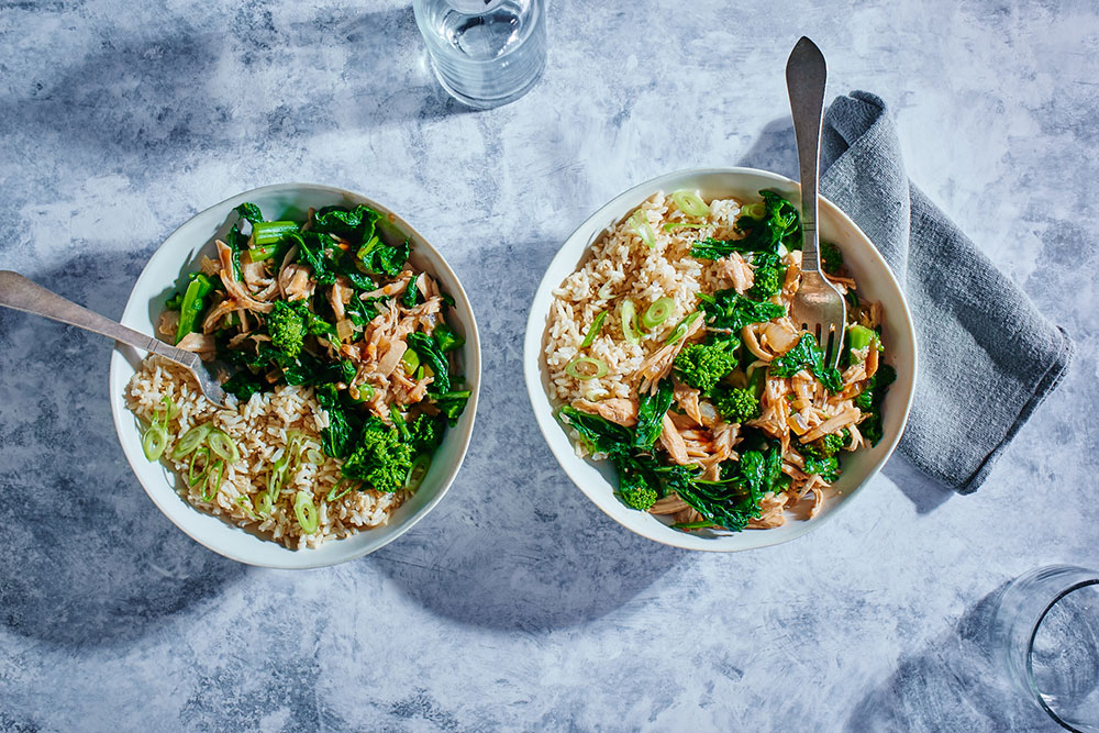 Slow Cooker Chicken Teriyaki with Broccoli Rabe