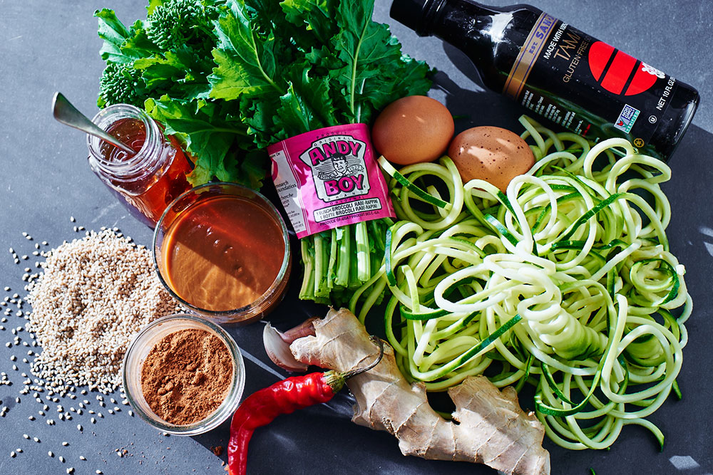 Broccoli Rabe Miso Ramen with Zucchini Noodles