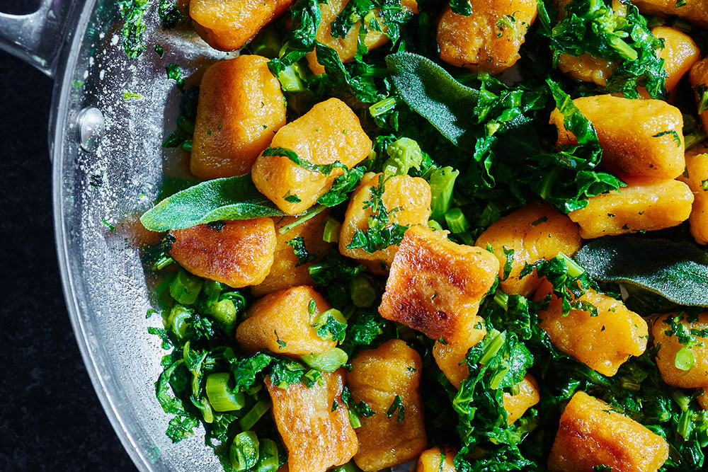 Broccoli Rabe with Sweet Potato Gnocchi