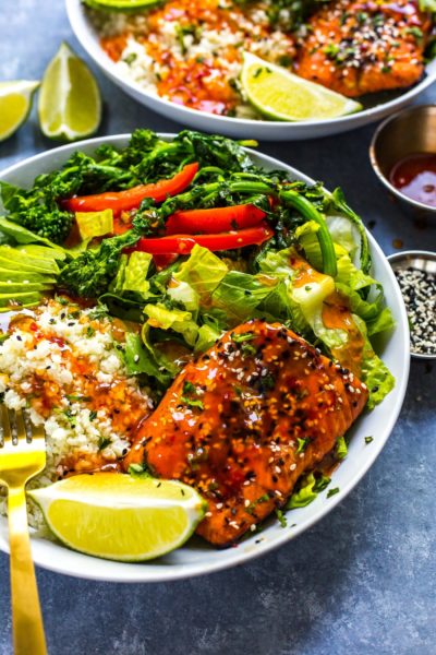 chili-lime-salmon-bowls-broccoli-rabe-cauliflower-rice