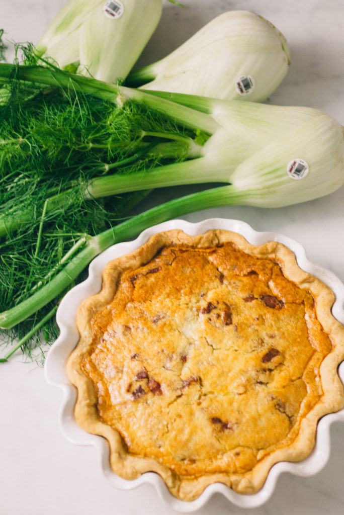 Caramelized Fennel and Bacon Quiche