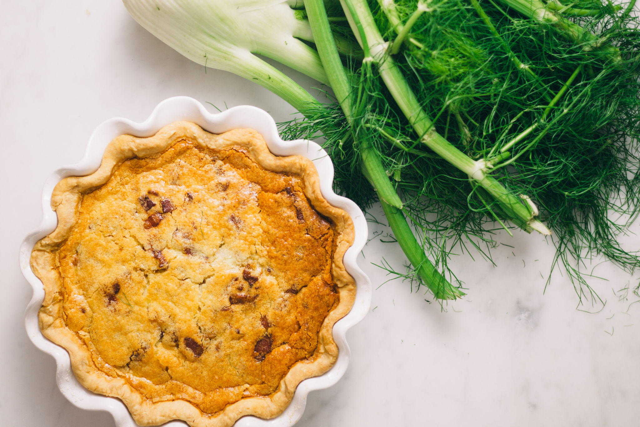 Caramelized Fennel and Bacon Quiche