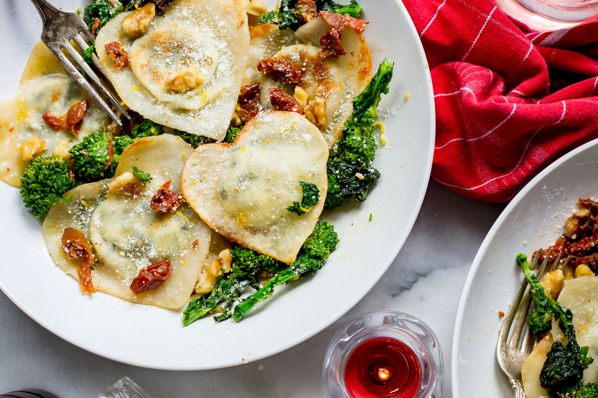 Quick and Easy Wonton Wrapper Broccoli Rabe Ravioli