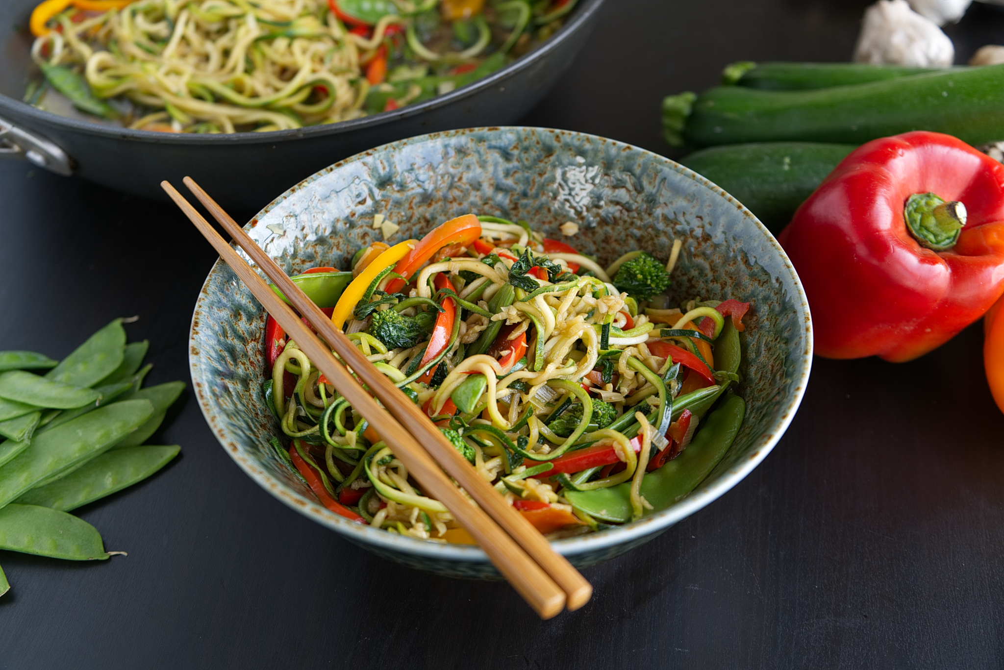 Veggie Zoodle Stir Fry with Broccoli Rabe