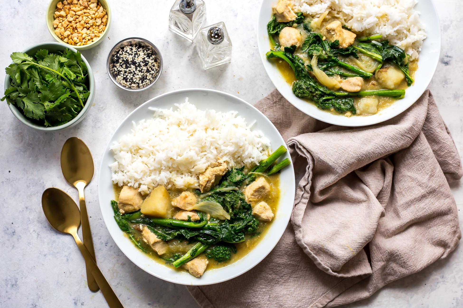 Instant Pot Thai Green Curry with Broccoli Rabe and Chicken