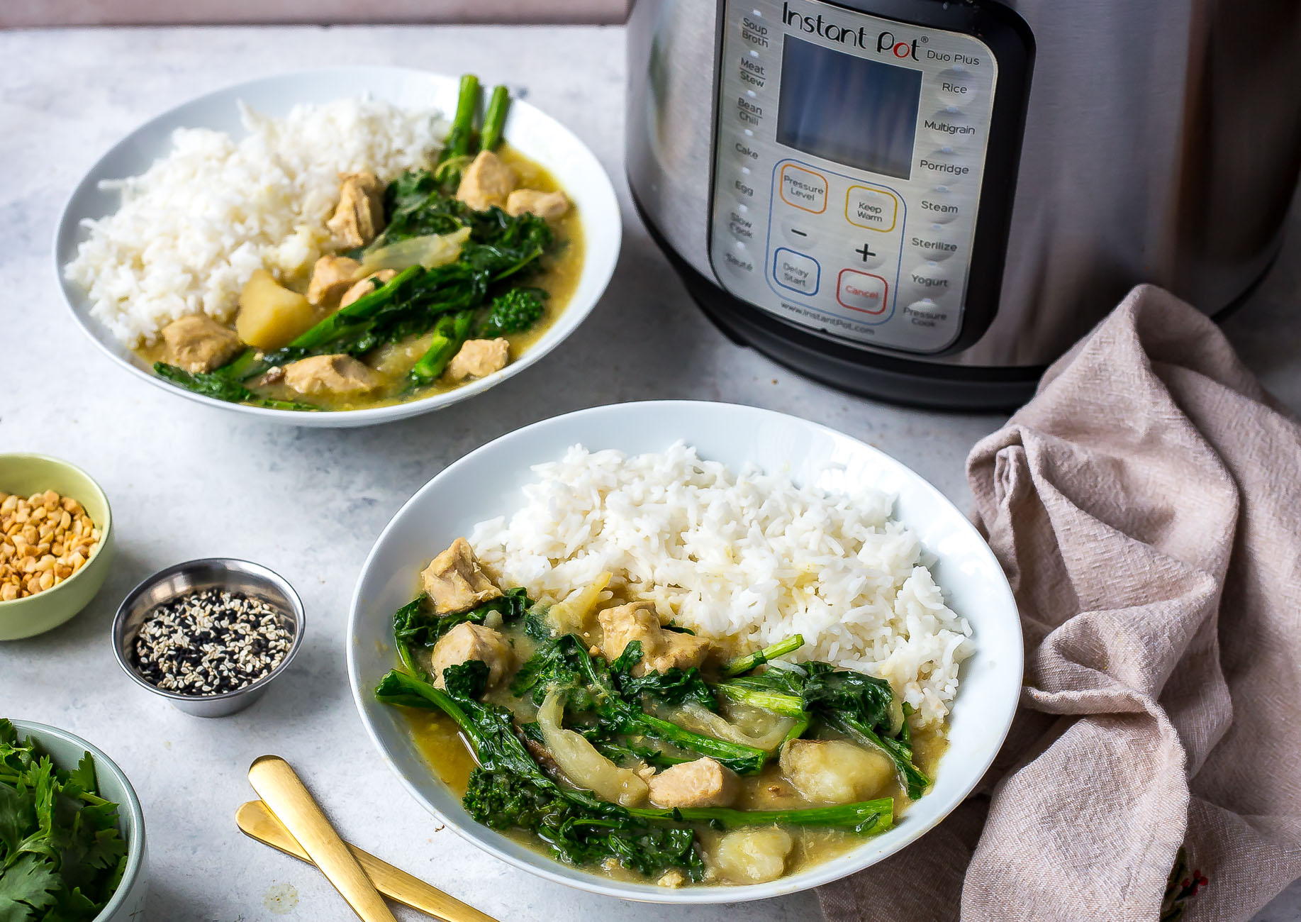 Instant Pot Thai Green Curry with Broccoli Rabe and Chicken Andy Boy