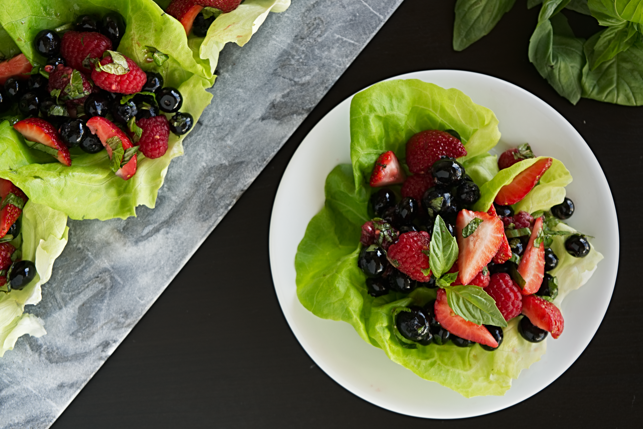 Mixed Berry Lettuce Cups with Limoncello Vinaigrette