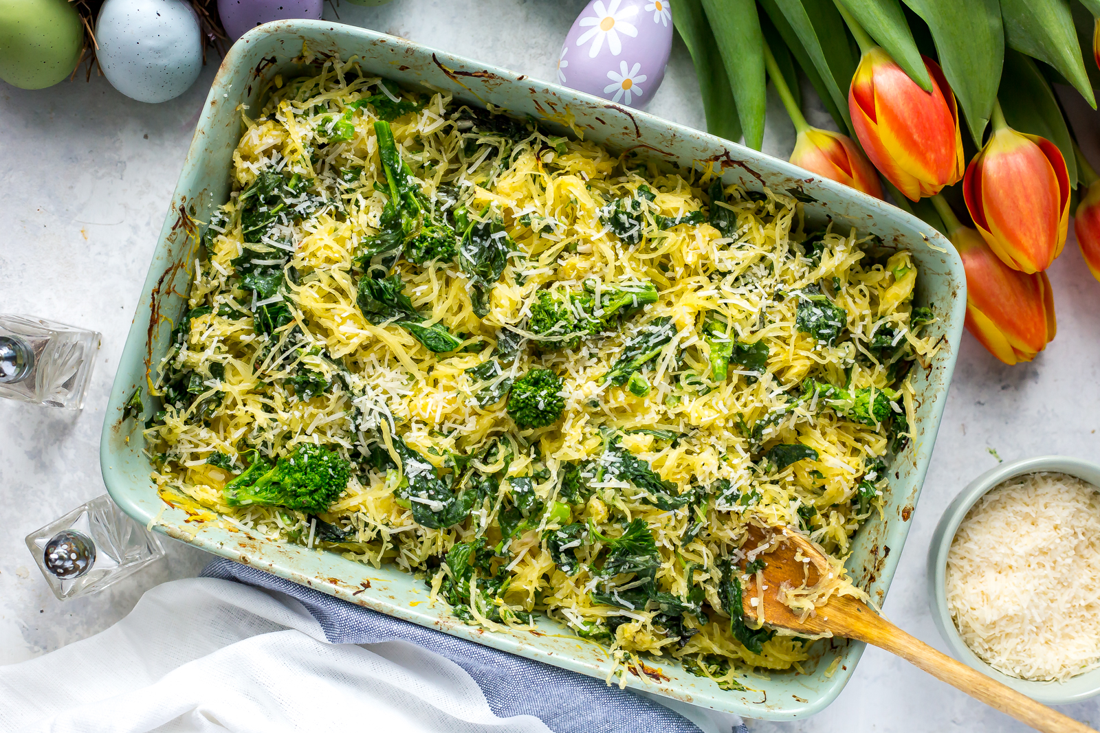 Cheesy Broccoli Rabe Spaghetti Squash