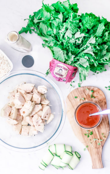 ingredients-vegan-buffalo-jackfruit-rapini-flatbread