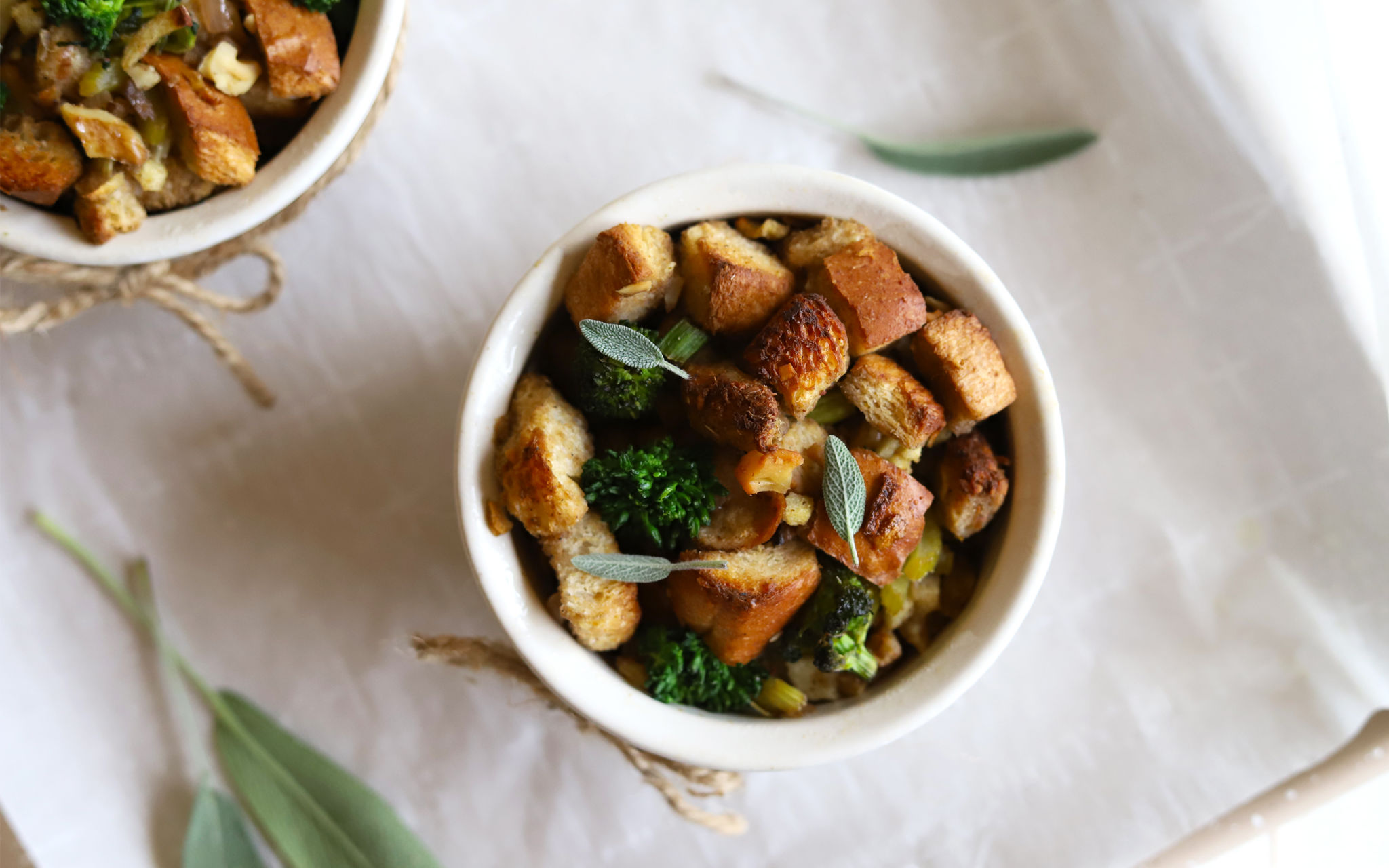 Broccoli Rabe Holiday Stuffing Cups
