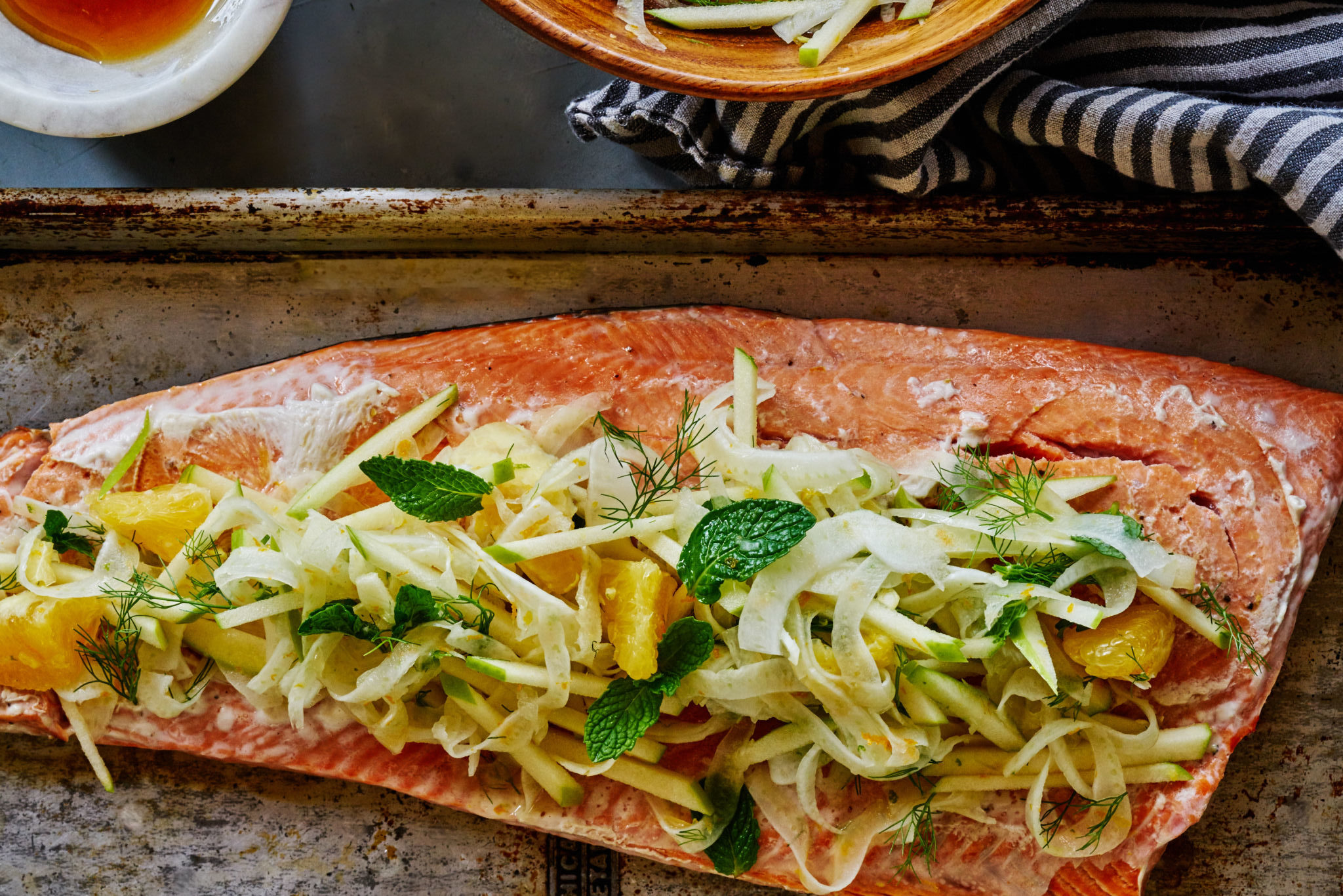 Citrus Salmon with Fennel, Citrus and Mint Slaw