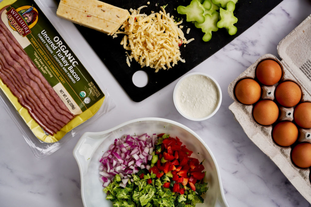 Broccoli, Pepper and Turkey Bacon Egg Bites Andy Boy