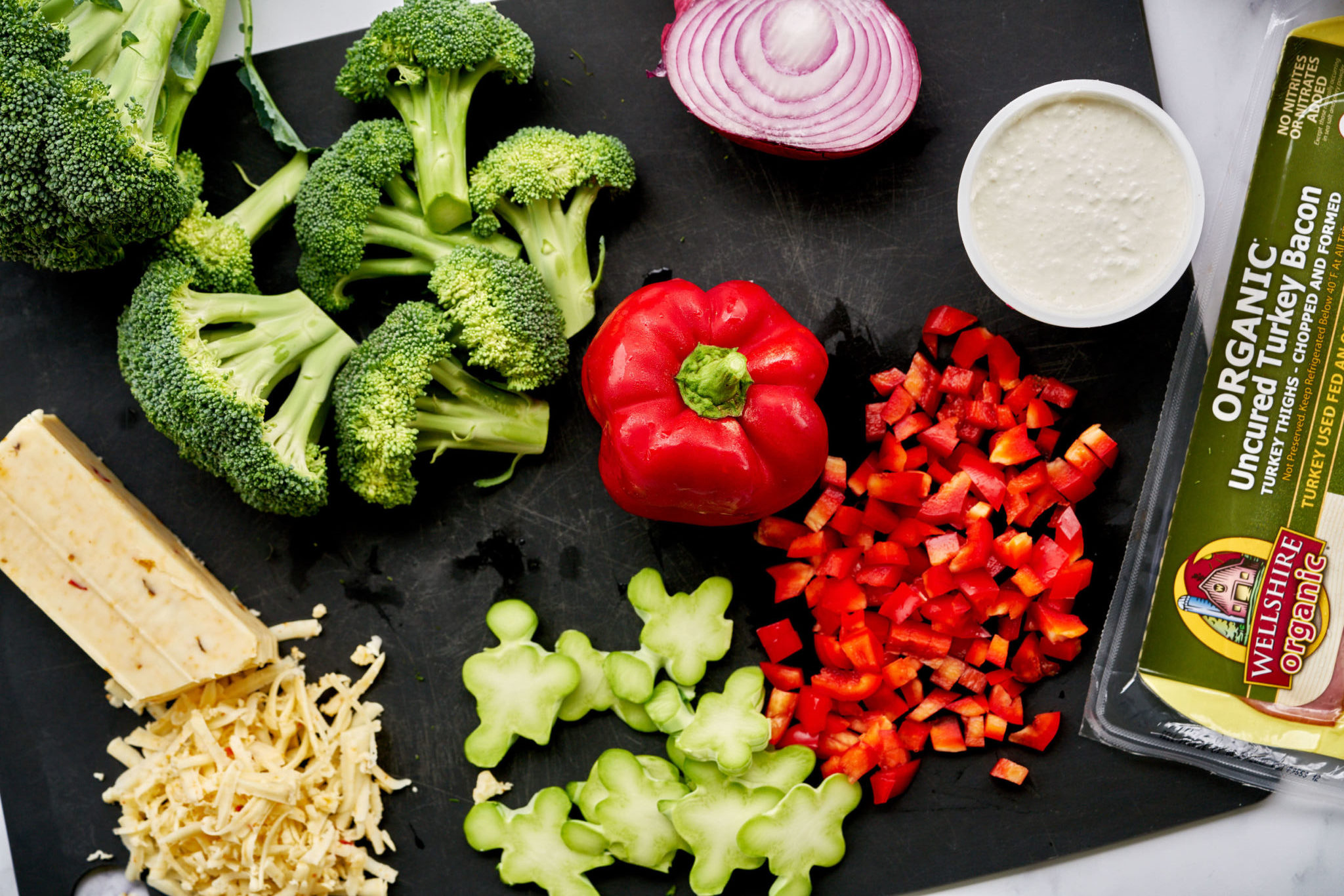 Broccoli, Pepper and Turkey Bacon Egg Bites Andy Boy