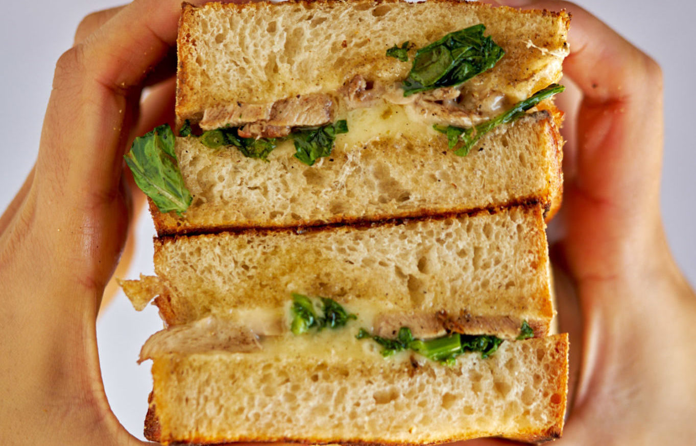 Broccoli Rabe and Turkey Grilled Cheese
