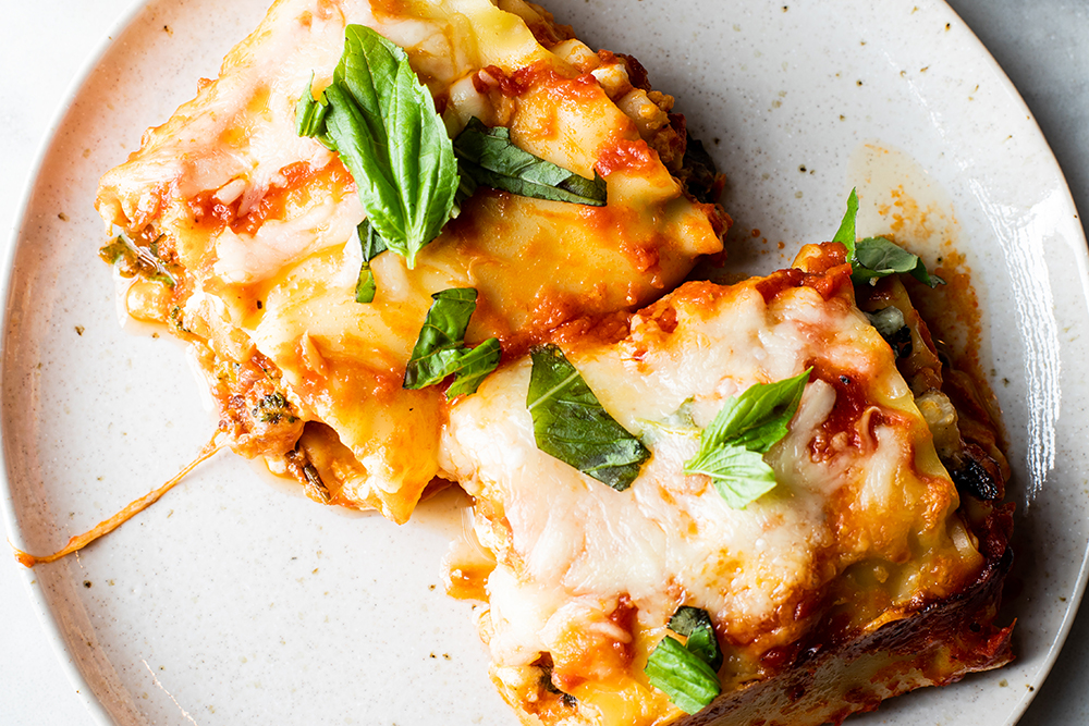 Broccoli Rabe and Cauliflower Lasagna Roll Ups