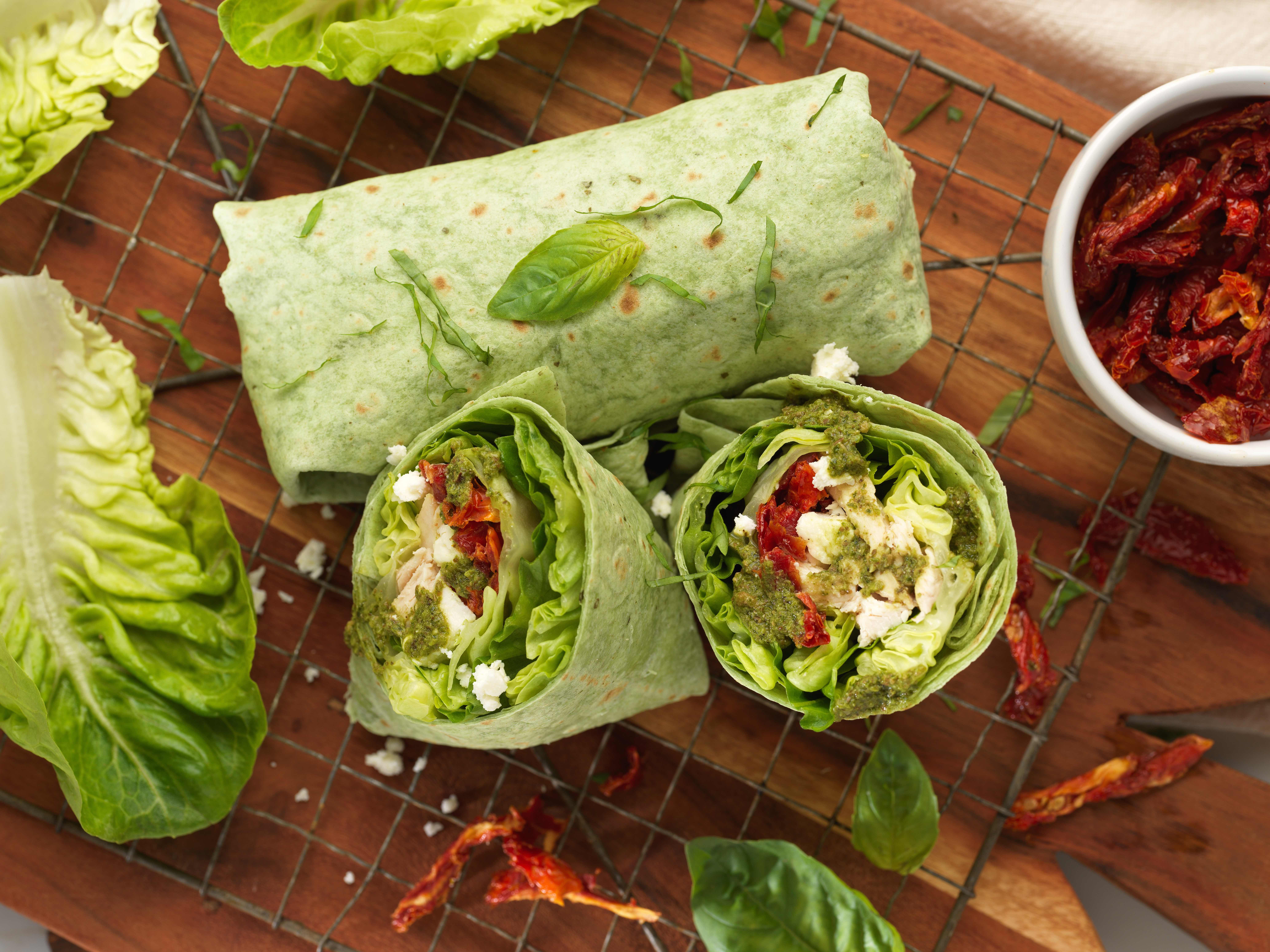 Baby Gem Lettuce Mediterranean Wrap